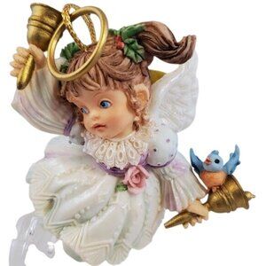 Ashton-Drake HollyDay Angel Ornament "Wishing You a Happy Heart" GG Santiago '97